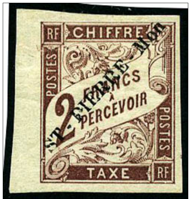 Taxe N&deg;9, 2 F. Marron, Bord De Feuille, Superbe - Other & Unclassified