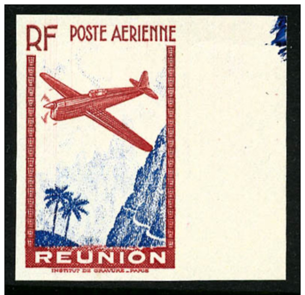 Poste A&eacute;rienne N&deg;4e, (9 F.65) Rouge-carmin Et Outremer, Non-dentel&eacute; Et Sans Chiffre De La Valeur, Bord - Other & Unclassified