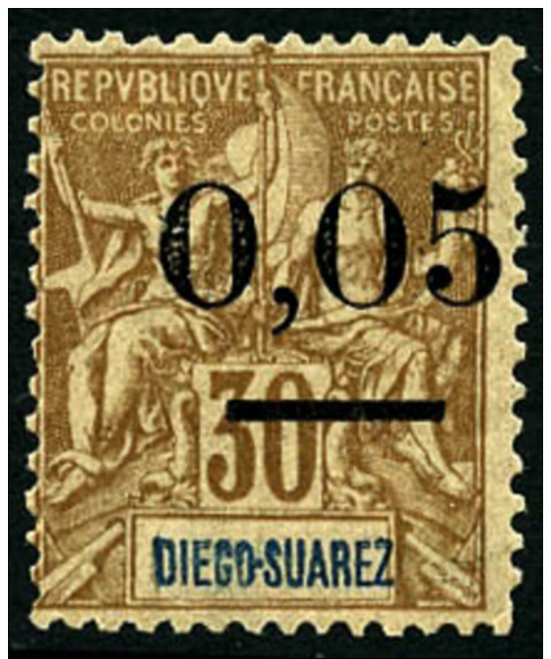 N&deg;59(II), 0,05 Sur 30 C. Brun, Surcharge Type II, TB - Other & Unclassified