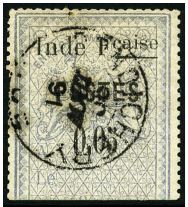 N&deg;24a, 5 C. Bleu, Vari&eacute;t&eacute; "E Large", Oblit&eacute;r&eacute;, TB - Other & Unclassified