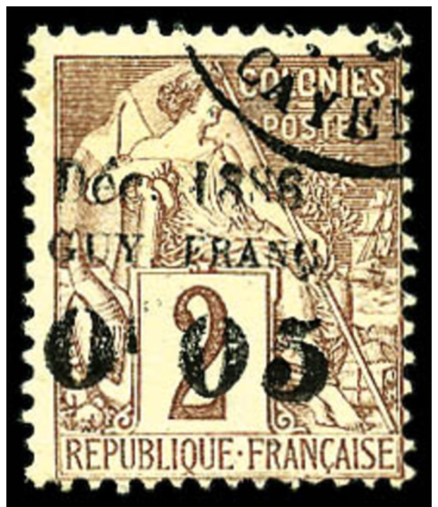 N&deg;2a, 0 F.05 Sur 2 C. Lilas-brun Sur Paille, Surcharge Type Ia, Oblit&eacute;r&eacute;, TB - Andere & Zonder Classificatie