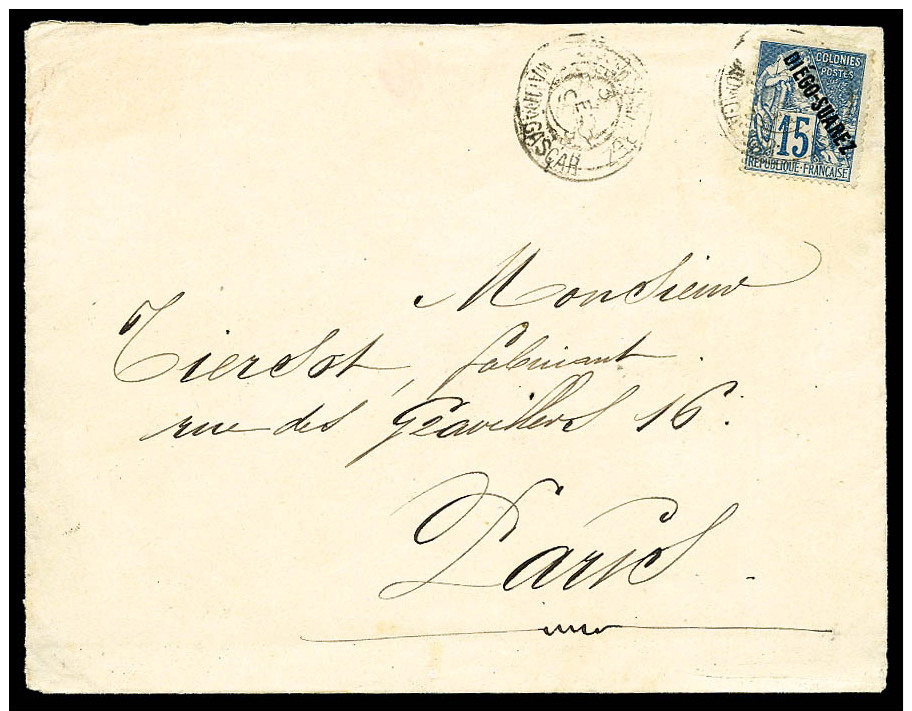 N&deg;18, 15 C. Bleu, Oblit&eacute;r&eacute; C&agrave;d Du 3 D&eacute;cembre 1892 Sur Enveloppe Pour Paris Avec Cachet D - Other & Unclassified