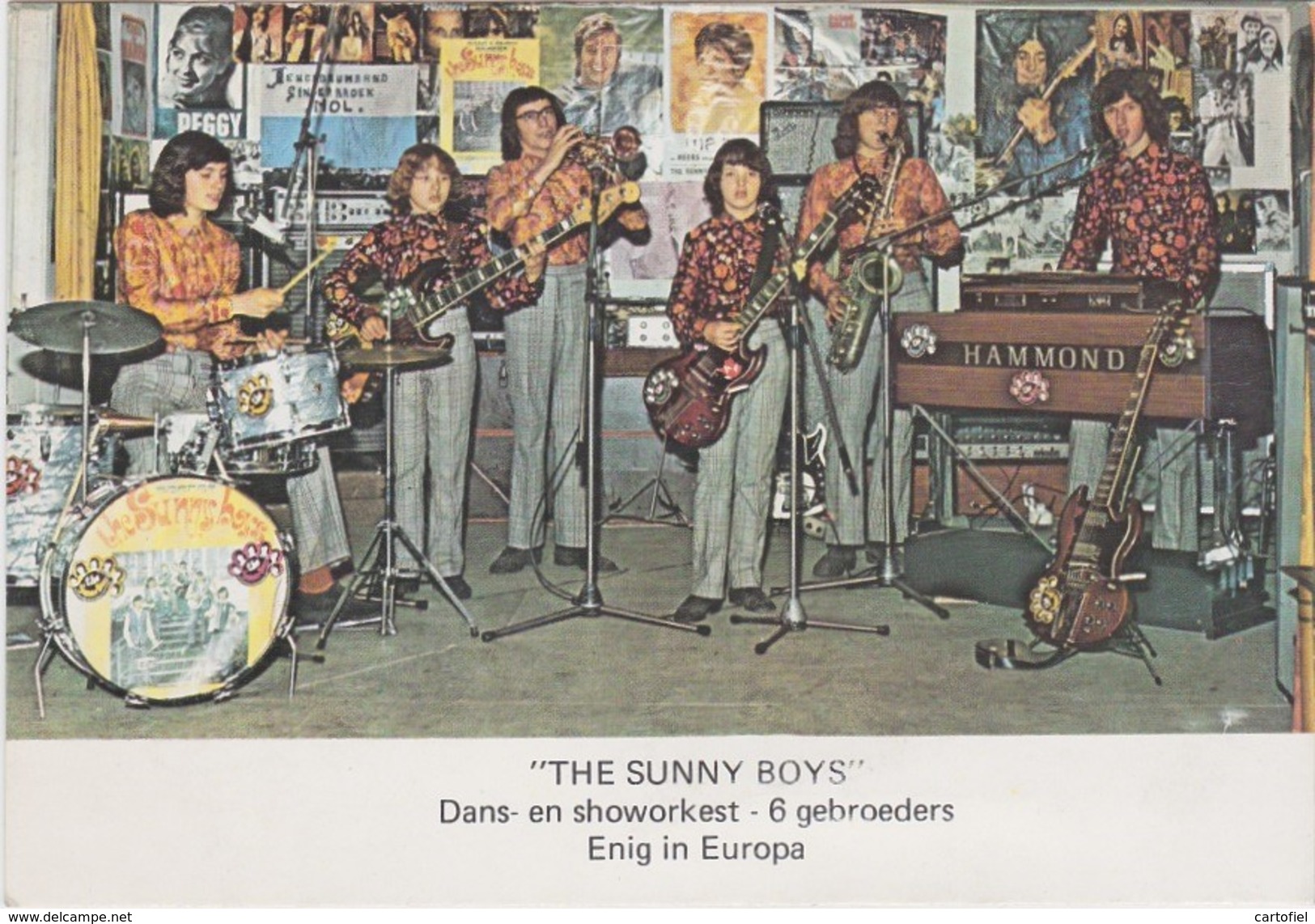 LINDE-PEER-THE SUNNY BOYS-DANS-EN SHOWORKEST-KELCHTERMANS-PROMOKAART+ - 10-15 CM-ZIE 2 SCANS-MOOI ! ! ! - Peer