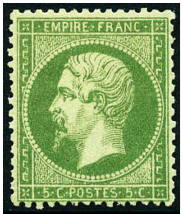 N&deg;20, 5  C. Vert, TB - 1862 Napoleon III