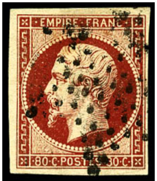 N&deg;17Ad, 80 C. Vermillonn&eacute;, Oblit&eacute;r&eacute; Etoile, TB - 1853-1860 Napoléon III.