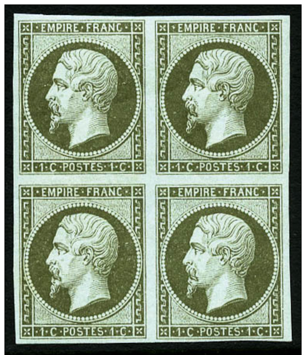 N&deg;11a, 1 C. Olive, Bloc De 4, Superbe - 1853-1860 Napoleon III