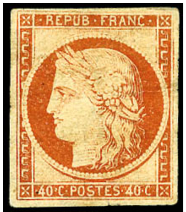N&deg;5, 40 C. Orange, Pli Et Aminci, Belle Pr&eacute;sentation (cote Sans Gomme) - 1849-1850 Ceres