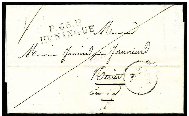 P.66.P/HUNINGE Sur LSC Dat&eacute;e Du 29 Mars 1831, TB (indice : 18) - Other & Unclassified