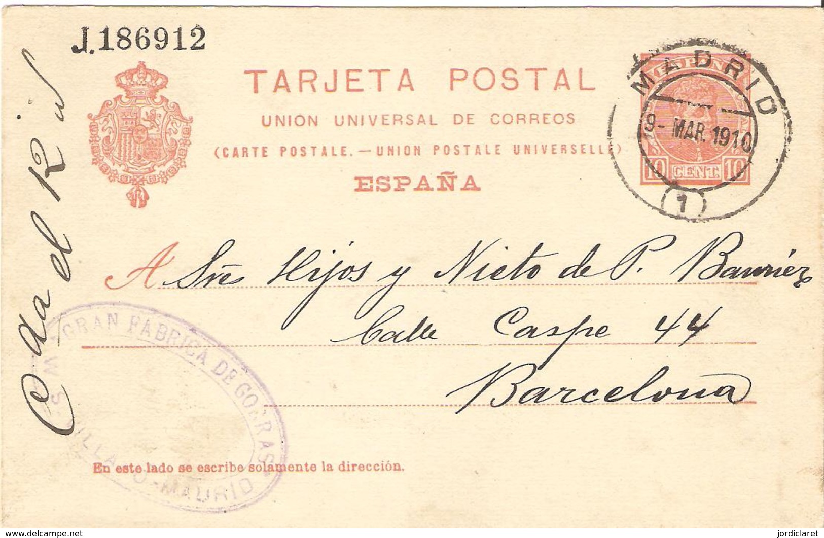 E.POSTAL MADRID - 1850-1931