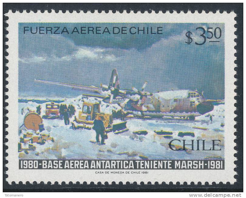 CHILE 1981 Antarctic Air Base "TENIENTE MARSH" , 1v** - Onderzoeksstations
