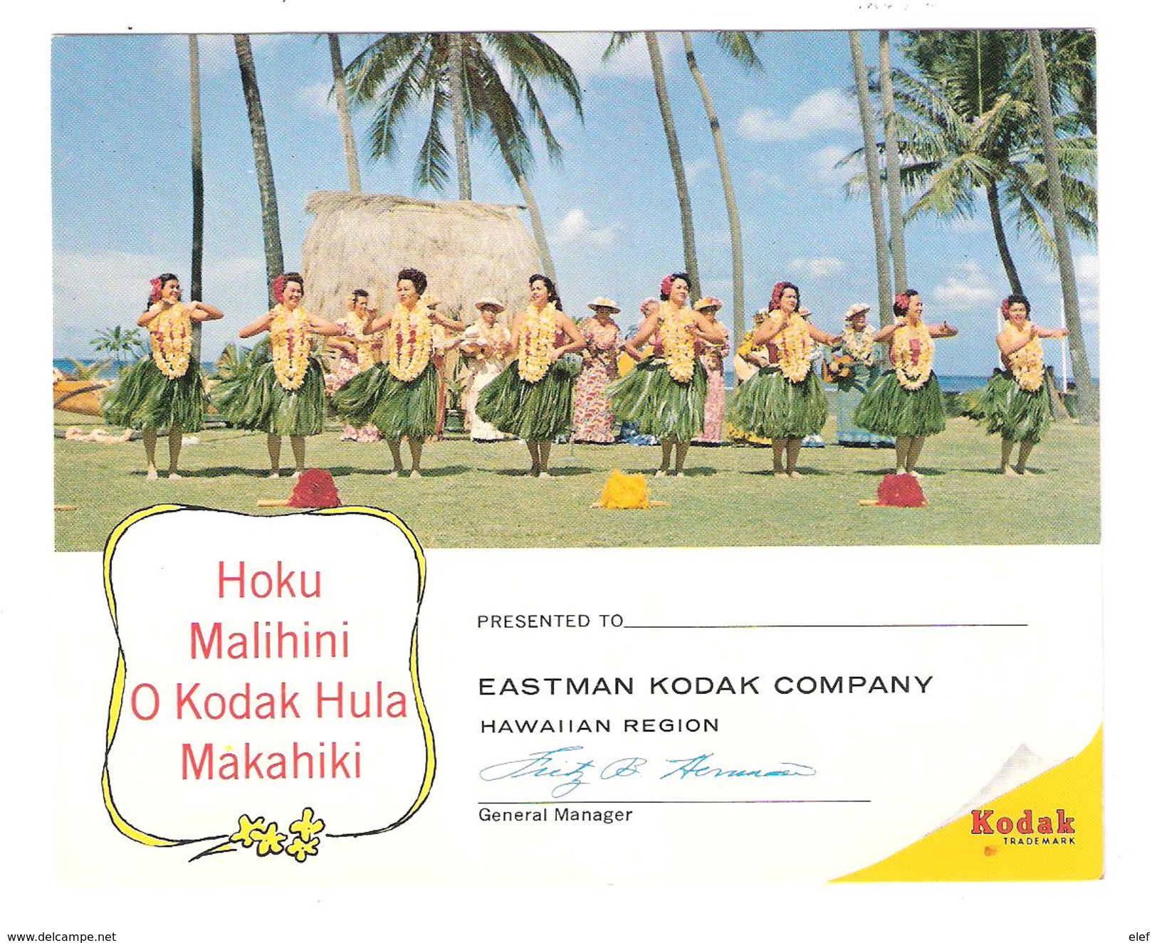 Kodak Hula Show , Hoku Malihini ,Makahiki , Hawaii USA ; Dancer / Danseuses ; TB - Autres & Non Classés