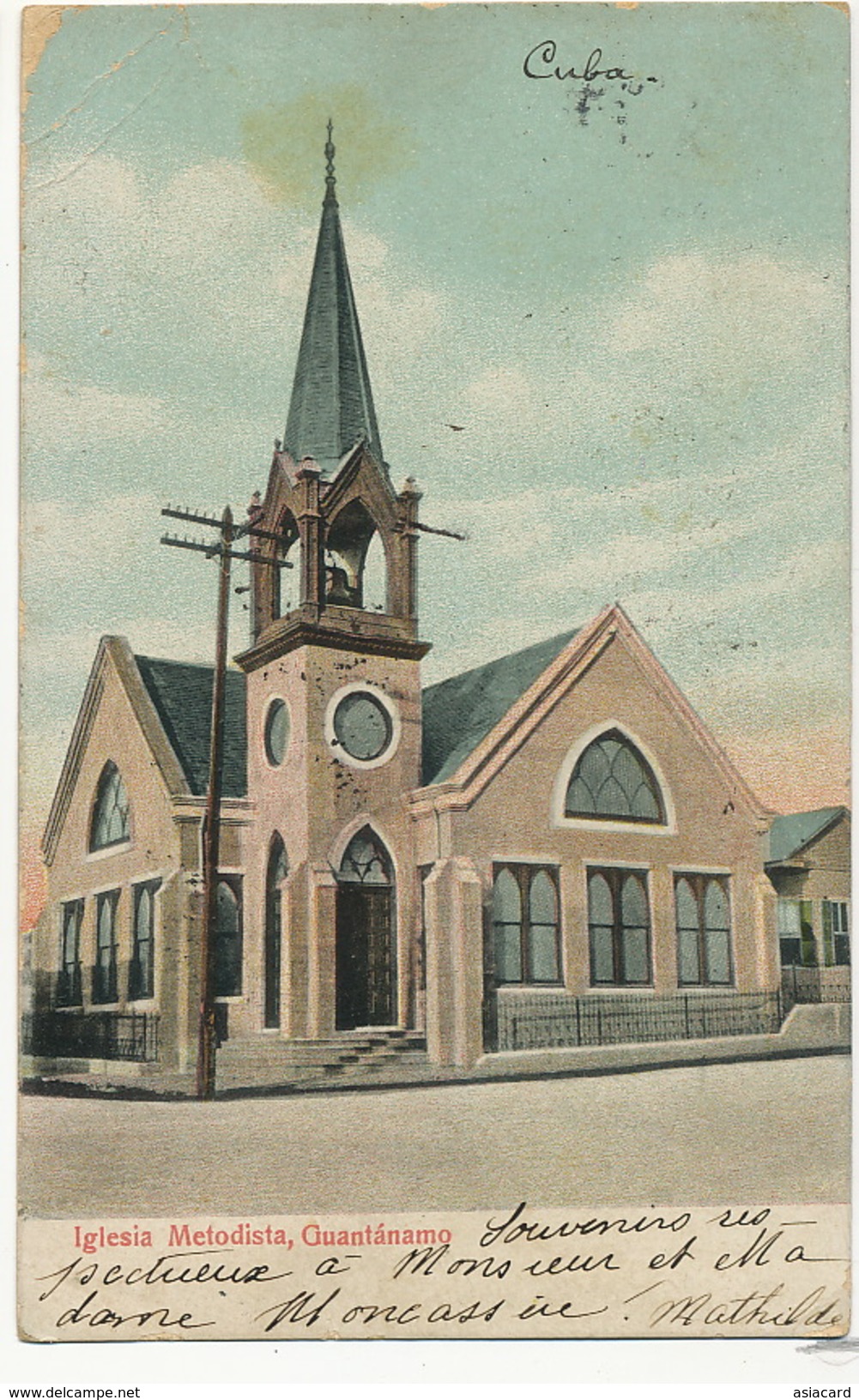 Guantanamo Iglesia Metodista Eglise Methodiste Defaut Coin Sup. Gauche Defect Top Left Corner - Cuba