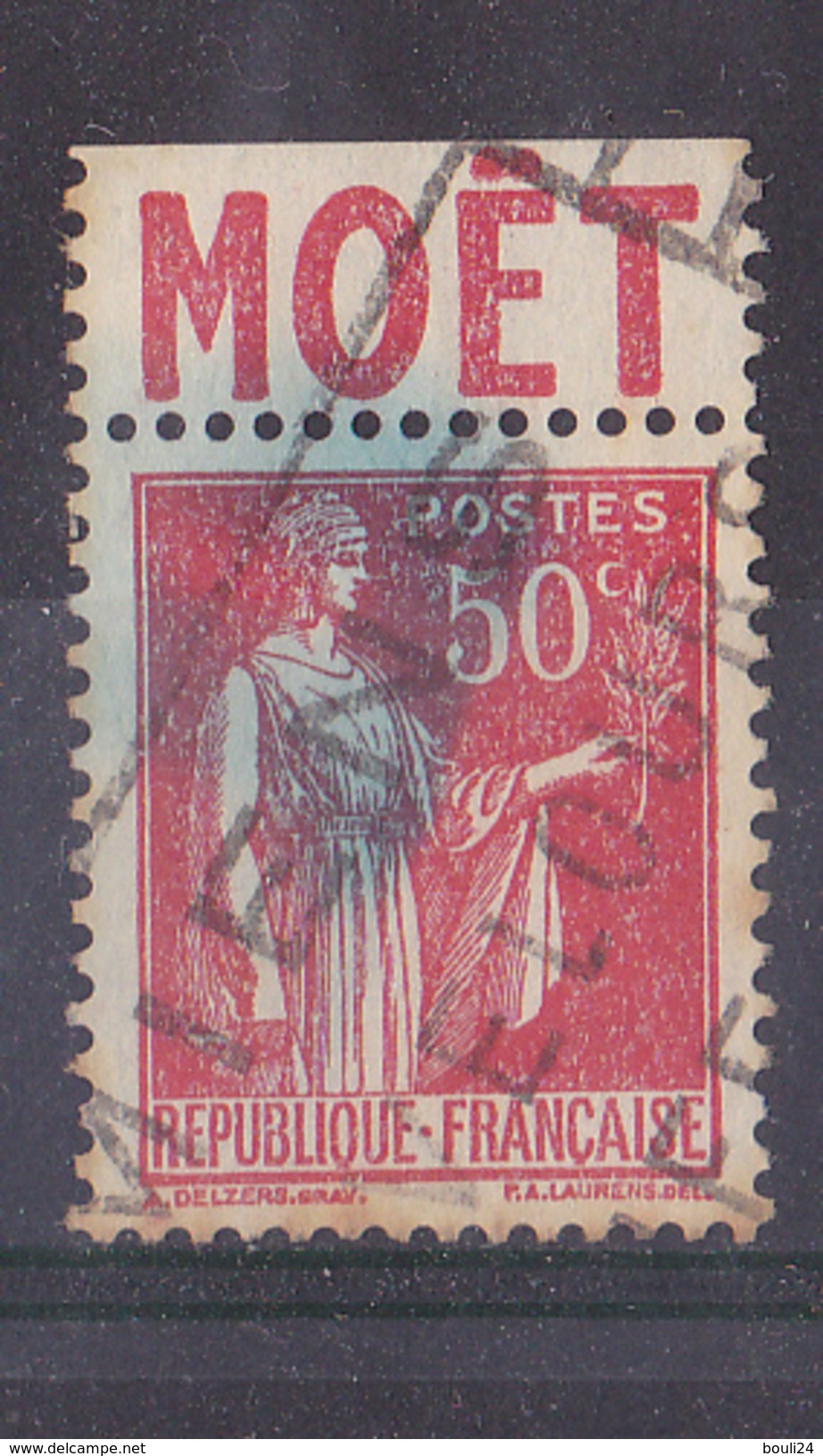 BANDE PUB  OBLITEREE  50 C PAIX  ROUGE  TYPE  IV  MOET - Other & Unclassified