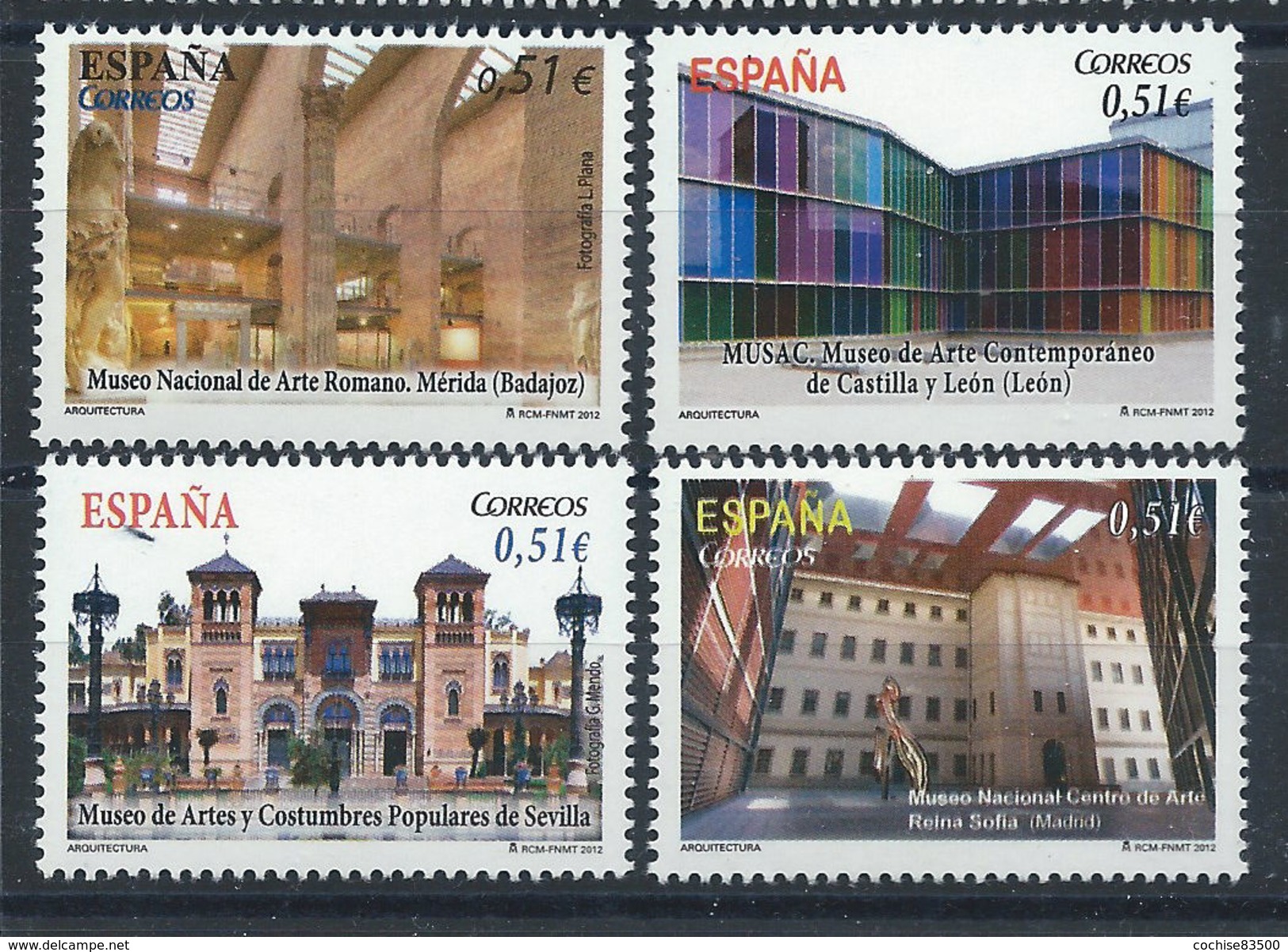 Espagne N° 4435/38** (MNH) 2012 - Architecture Musées - Unused Stamps