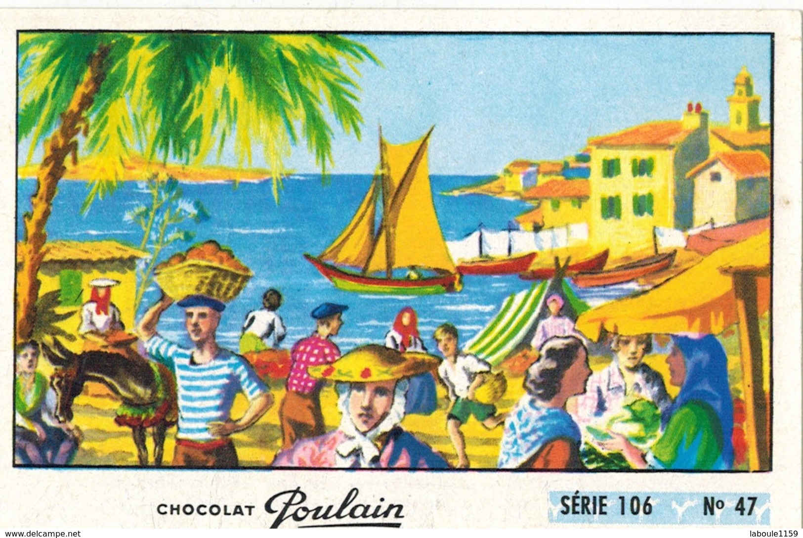 Image Chocolat Poulain Série N° 106 : Les Marchés De Provence => Image N° 47 - Musique Chanson Gilbert BECAUD Calanques - Poulain