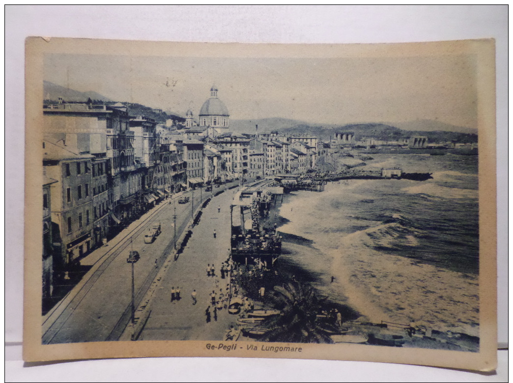 FBK,COLL.CARTOLINA POSTALE,POSTCARD,EUROPA,ITALIA,LIGURIA,GENOVA,PEGLI,AFFRANCATA,ANIMATA,PANORAMICA - Genova (Genoa)