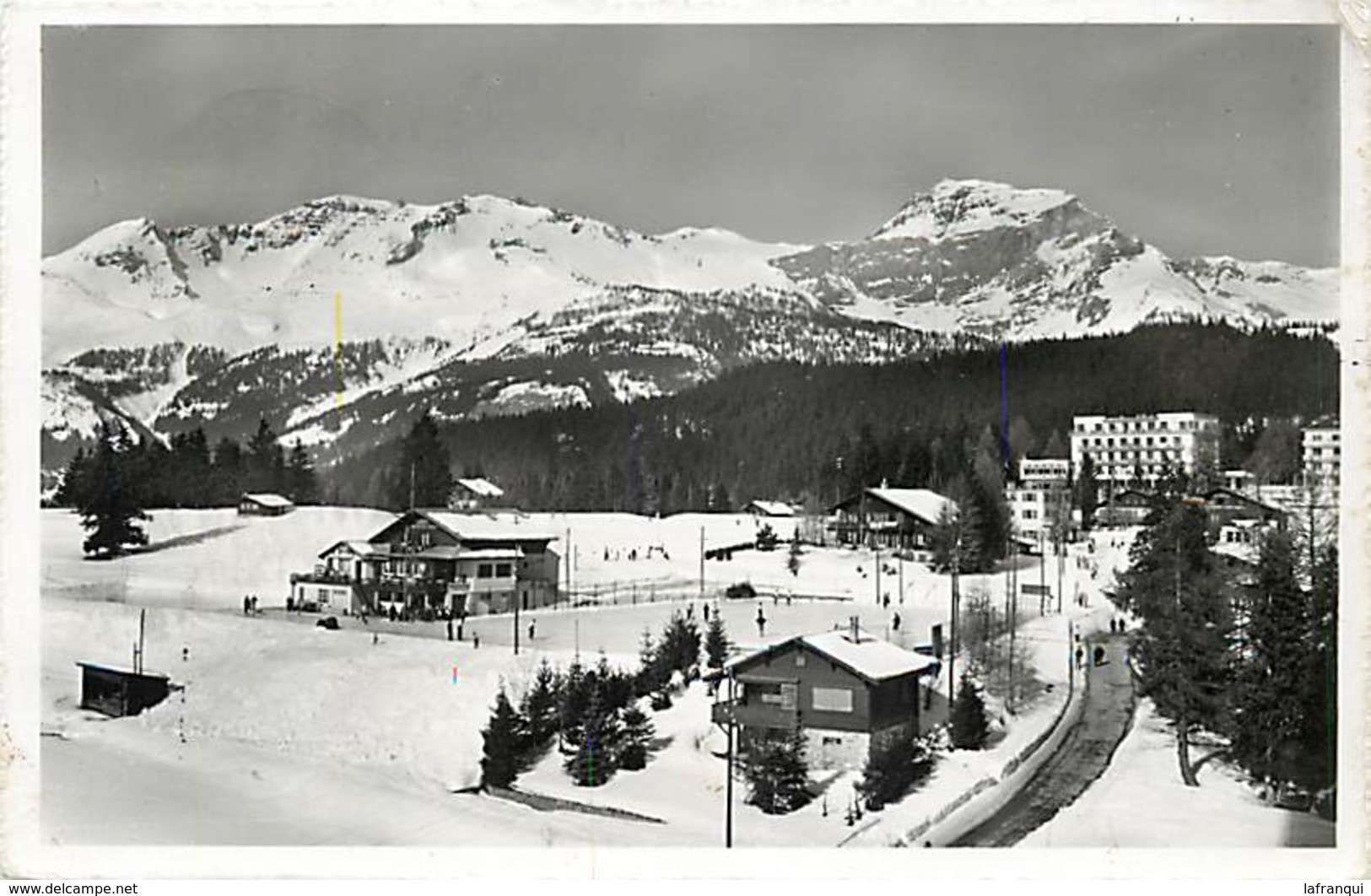 Suisse -ref C950-crans -la Patinoire -/ Timbre Proprement Décollé Du Verso De La Carte  - Carte Bon Etat  - - Crans