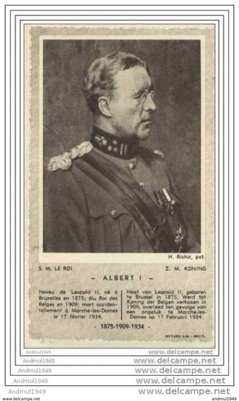 ROYAUTE - S. M. Le Roi Albert I - R