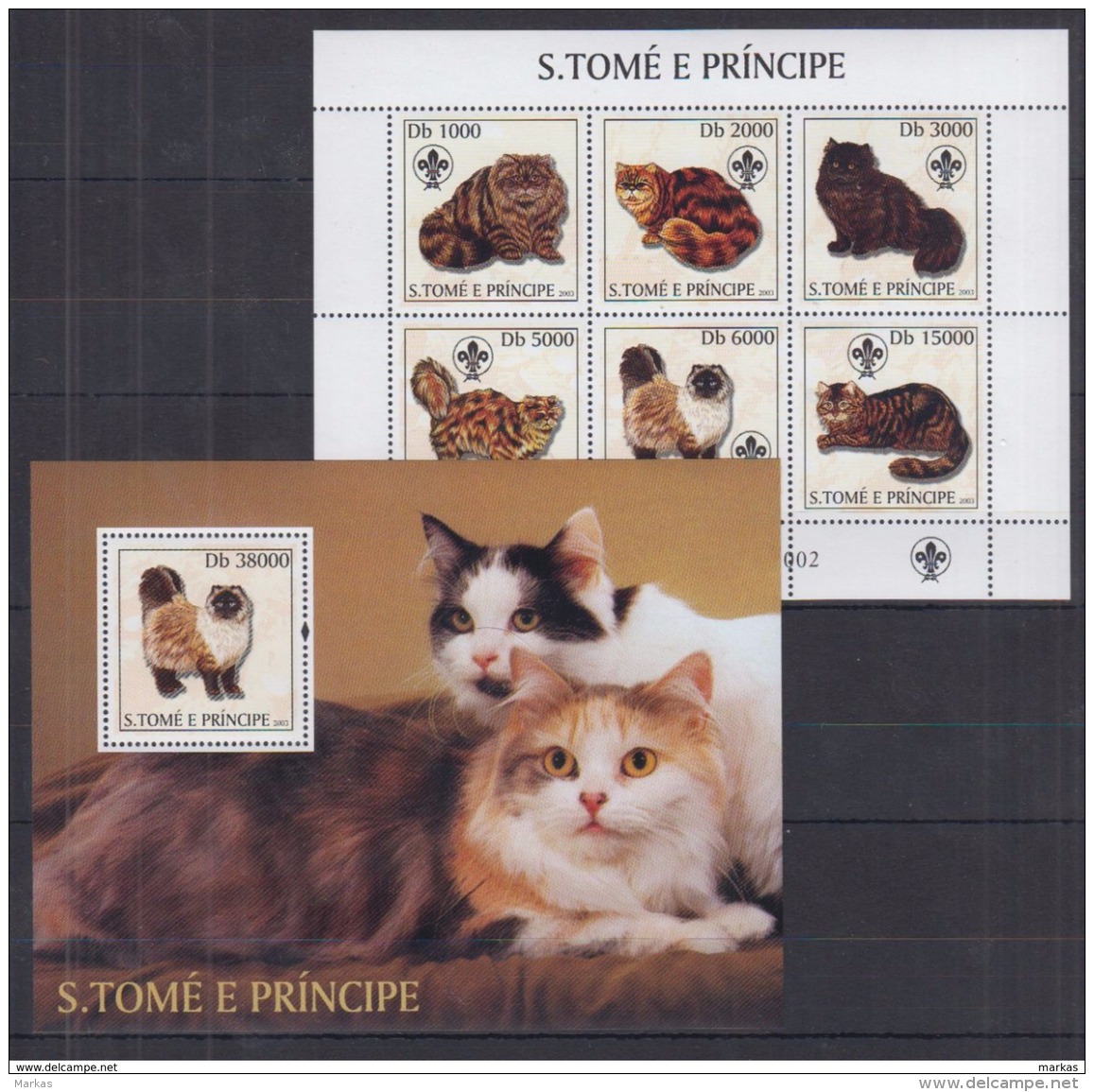 L40 Sao Tome And Principe - MNH - Animals - Cats - 2003 - Hauskatzen