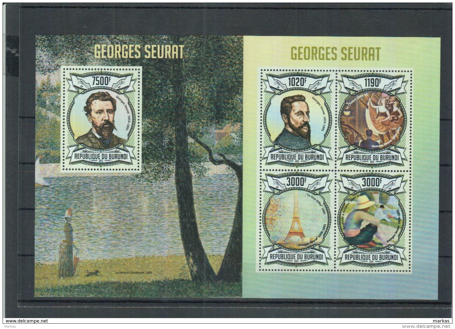 N40 Burundi - MNH - Art - Famous People - Seurat - Sonstige & Ohne Zuordnung