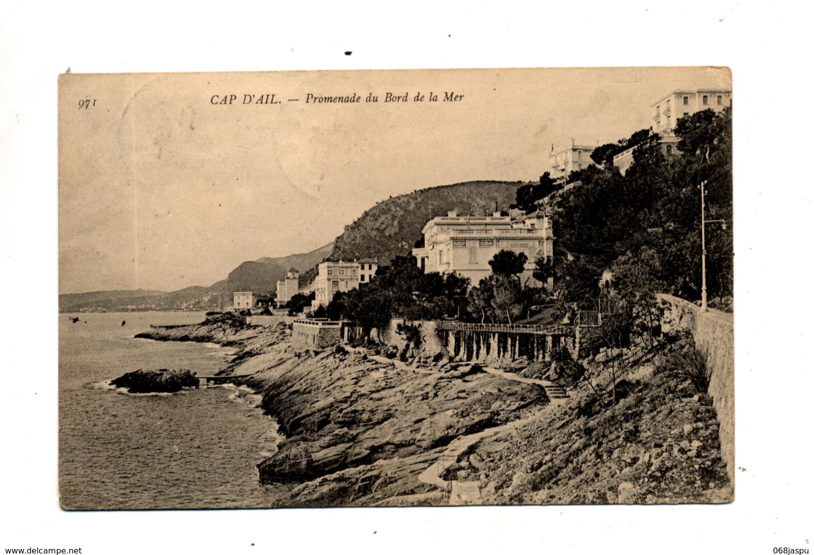 Carte Cap D'ail  Bord De Mer Cachet - Cap-d'Ail