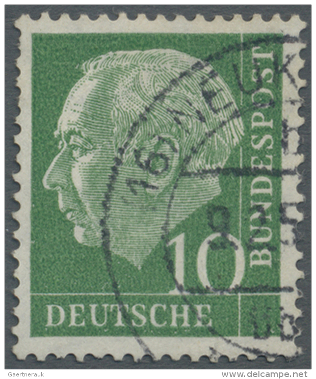 Bundesrepublik Deutschland: 1954, 10 Pfg Heuss I Sauber Gestempelt Mit WASSERZEICHEN 4 Z (Zierlinien Fallend, BP Seitenv - Gebraucht