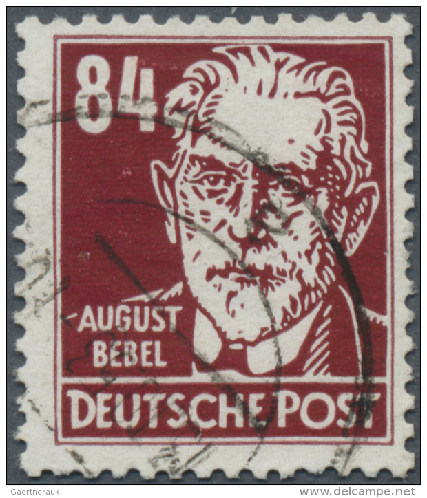 DDR: 1953, Freimarke: Pers&ouml;nlichkeiten Aus Politik, Kunst Und Wissenschaft, 84 Pf. In Seltener Farbe BRAUNROT Mit W - Gebraucht