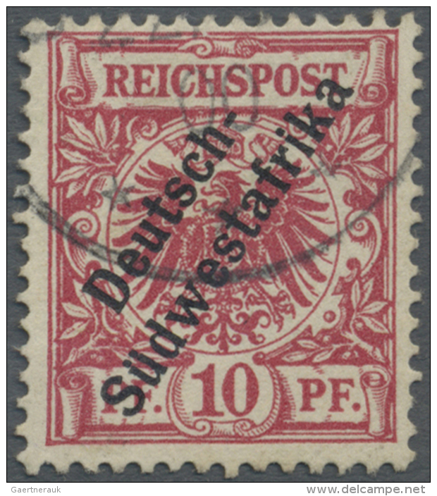 Deutsch-S&uuml;dwestafrika: 1900. 10 Pf Dunkelrosa(rot) "Deutsch-S&uuml;dwestafrika", Gestempelt "(Omaruru) (22/...) 00" - Deutsch-Südwestafrika