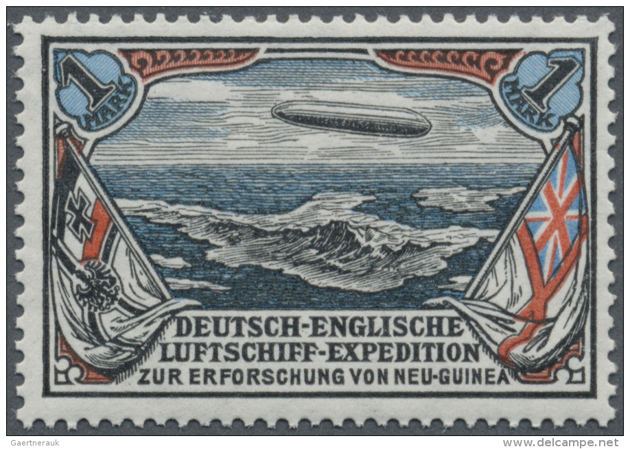 Deutsch-Neuguinea: 1913, Spendenmarke 1 Mark "Deutsch-Englische Luftschiffexpedition Zur Erforschung Von Neu- Guinea", P - Deutsch-Neuguinea