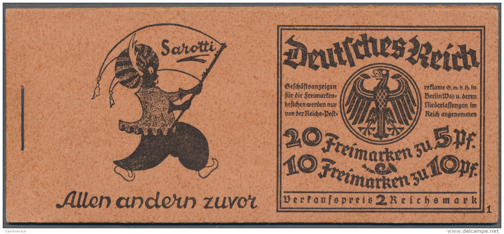 Deutsches Reich - Markenheftchen: 1925, 2 RM Rheinland-Markenheftchen Mit ONr. "1", Postfrisch, Alle Heftchenbl&auml;tte - Markenheftchen