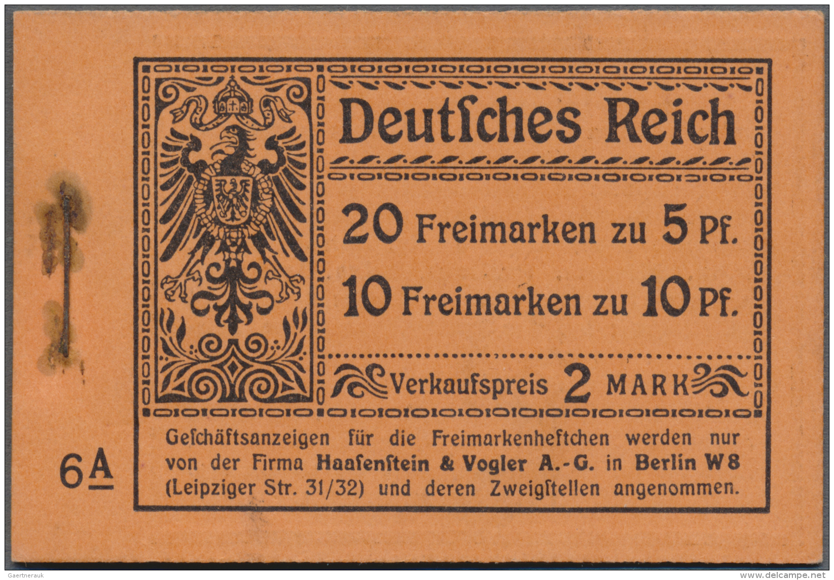 Deutsches Reich - Markenheftchen: 1911, 2 M. Germania-Markenheftchen, Deckel Und Alle Zwischenbl&auml;tter + Original-Kl - Markenheftchen