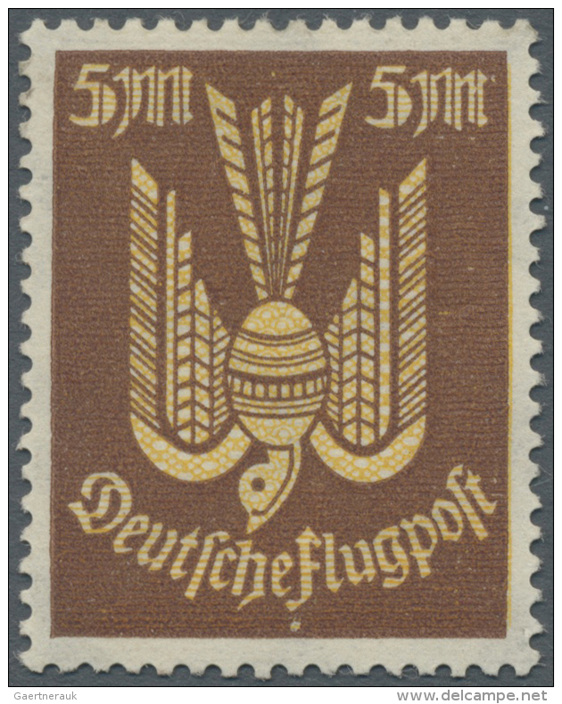 Deutsches Reich - Inflation: 1922, Farbprobedruck 5 Mk. Lebhaftbraun Mit Gelbem Netzunterdruck, Tadelloses Exemplar Dies - Ungebraucht