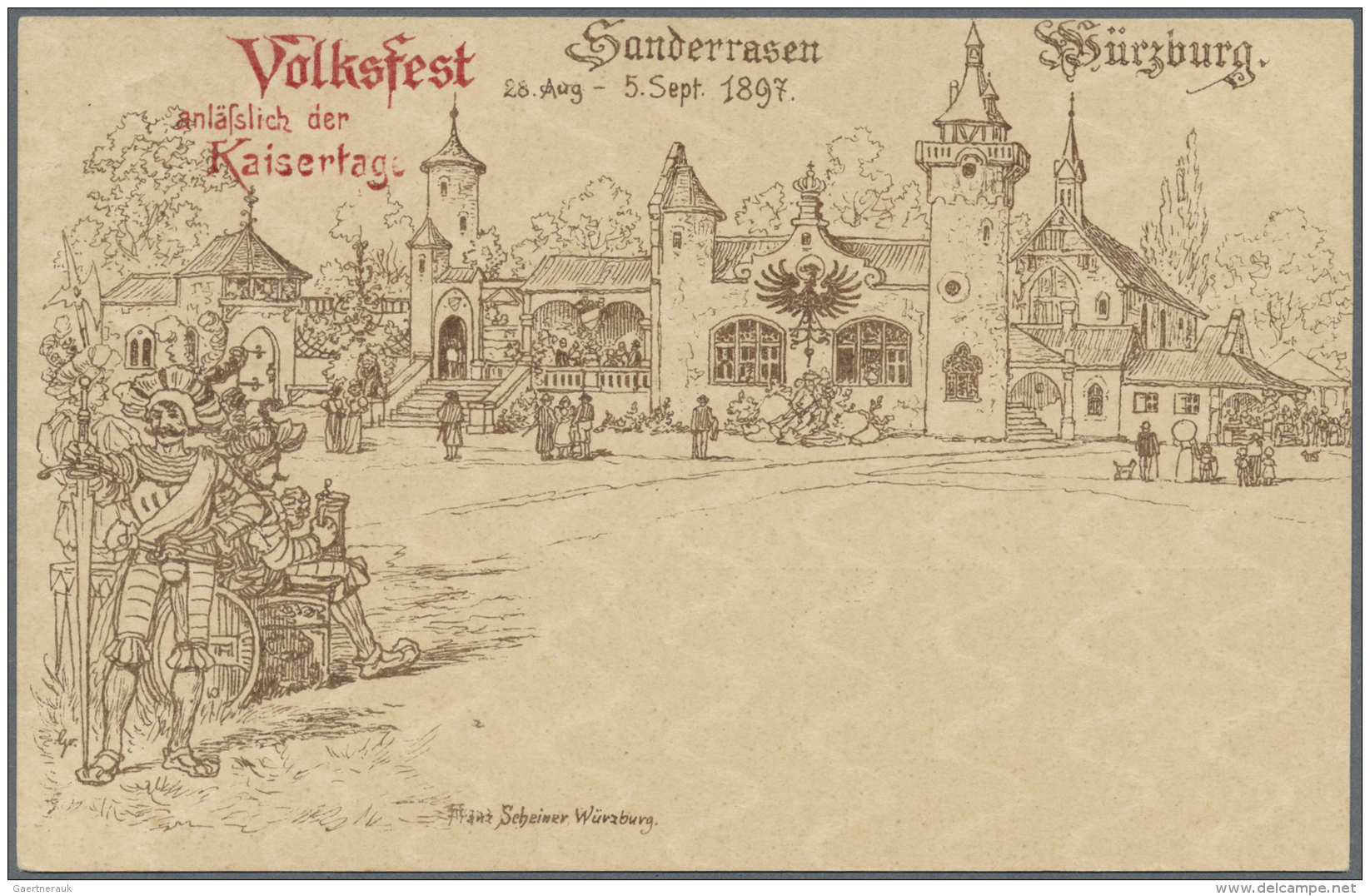 Bayern - Ganzsachen: 1897, Privatpostkarte 5 Pf. Ziffer Auf Rauten Gr&uuml;n "W&uuml;rzburg Sanderrasen 28. Aug. - 5. Se - Andere & Zonder Classificatie