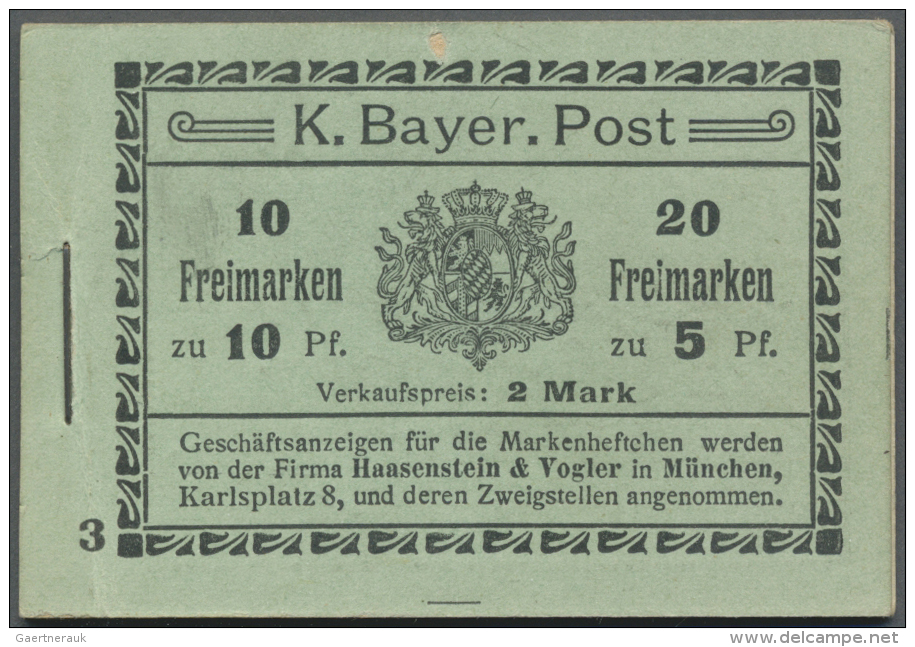 Bayern - Markenheftchen: 1911/1912, Markenheftchen Mit Allen Zwischenbl&auml;ttern Und 1x HBl 1 (R56) + 4x HBl 2 (R19, 2 - Andere & Zonder Classificatie