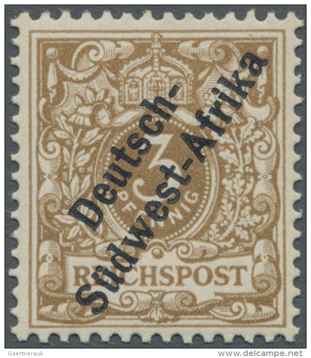 Deutsch-S&uuml;dwestafrika: 1898, 3 Pfg. Hellocker, Farbfrisch Und Sehr Gut Gez&auml;hnt In Einwandfreier Postfrischer E - Sud-Ouest Africain Allemand