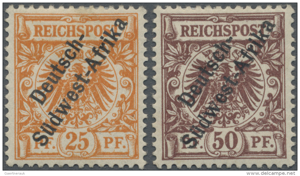 Deutsch-S&uuml;dwestafrika: 1897. 25 Pf Dunkelorange Und 50 Pf Lebhaftr&ouml;tlich-braun "Deutsch- / S&uuml;dwest-Afrika - Africa Tedesca Del Sud-Ovest