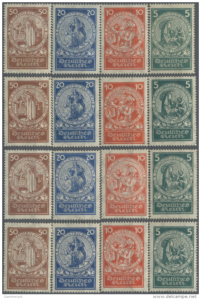 Deutsches Reich - Weimar: 1924, Deutsche Nothilfe: Rosenwunder, 4 Komplette, Postfrische S&auml;tze. Michel 640,- &euro; - Nuovi