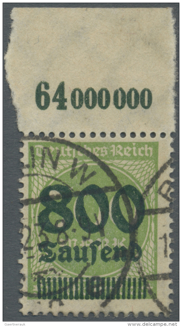 Deutsches Reich - Inflation: 1923, 800 Tsd. Auf 500 Mark, OBERRANDST&Uuml;CK Sauber Gestempelt "BERLIN W 10 E ....23 8-9 - Usati