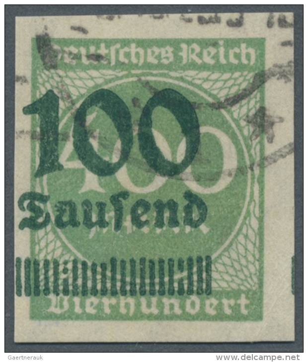 Deutsches Reich - Inflation: 1923, 100 Tsd. Auf 400 Mark Freimarke &ldquo;Ziffer&rdquo;, UNGEZ&Auml;HNT, Zeitgerecht Ent - Usati