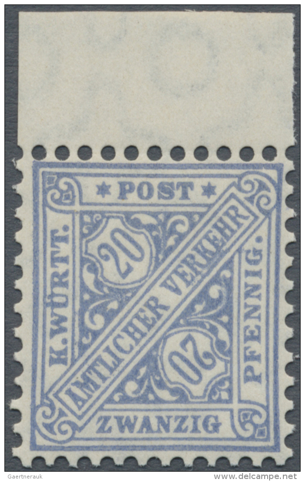 W&uuml;rttemberg - Marken Und Briefe: 1906, Dienstmarke 20 Pf. Ziffern In Schildern Mit WZ 1 In Sehr Seltener Farbe Lebh - Andere & Zonder Classificatie