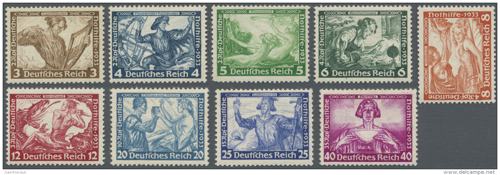 Deutsches Reich - 3. Reich: 1933: Wagner 3 Pfg. Bis 40 Pfg., Postfrischer Kabinettsatz Billigst Gerechnet Michel 2.400,- - Neufs