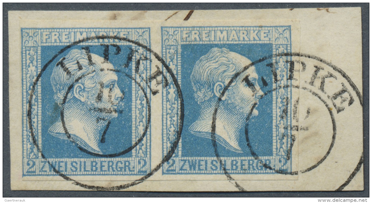 Preu&szlig;en - Marken Und Briefe: 1857, Friedrich Wilhelm IV 2 Sgr. Hellblau, Glatter Grund Aud D&uuml;nnem Papier (0,0 - Andere & Zonder Classificatie