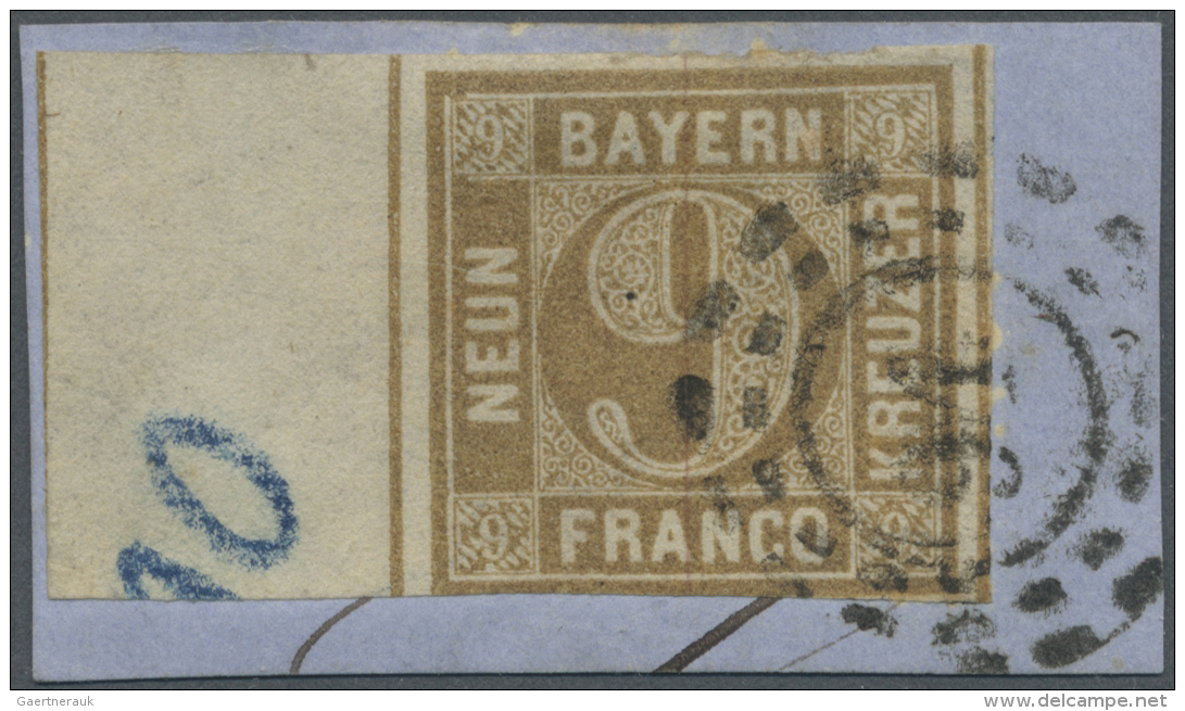 Bayern - Marken Und Briefe: 1862, 9 Kr. Ockerbraun Mit Vollst&auml;ndigem, 13.5.mm Breitem Zwischenstegansatz Und Schnit - Andere & Zonder Classificatie