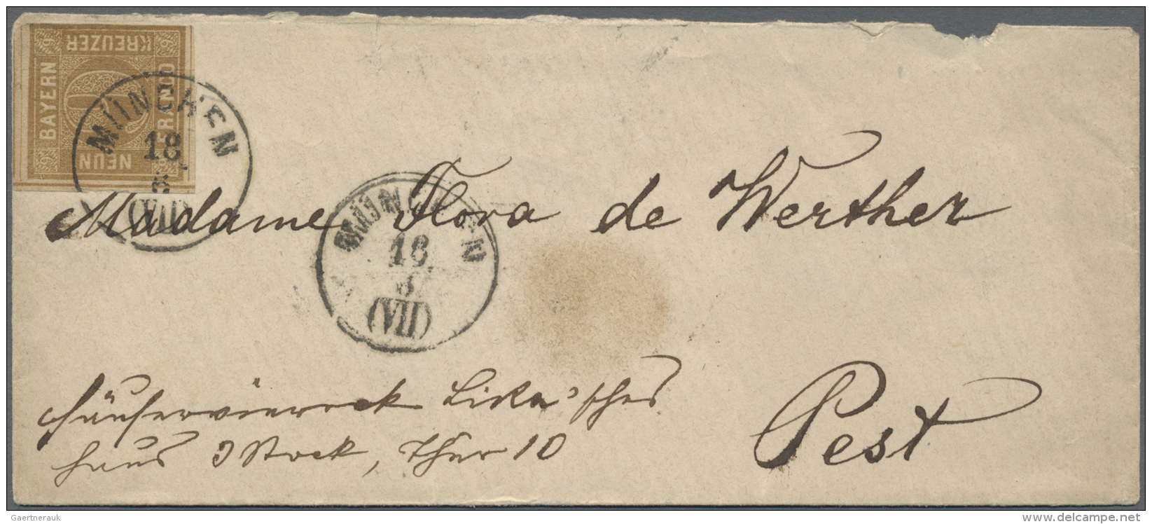 Bayern - Marken Und Briefe: 1850/1862, 6 Kreuzer Auf Faltbrief Von M&uuml;nchen Nach Buxheim (unvorschriftsm&auml;&szlig - Autres & Non Classés