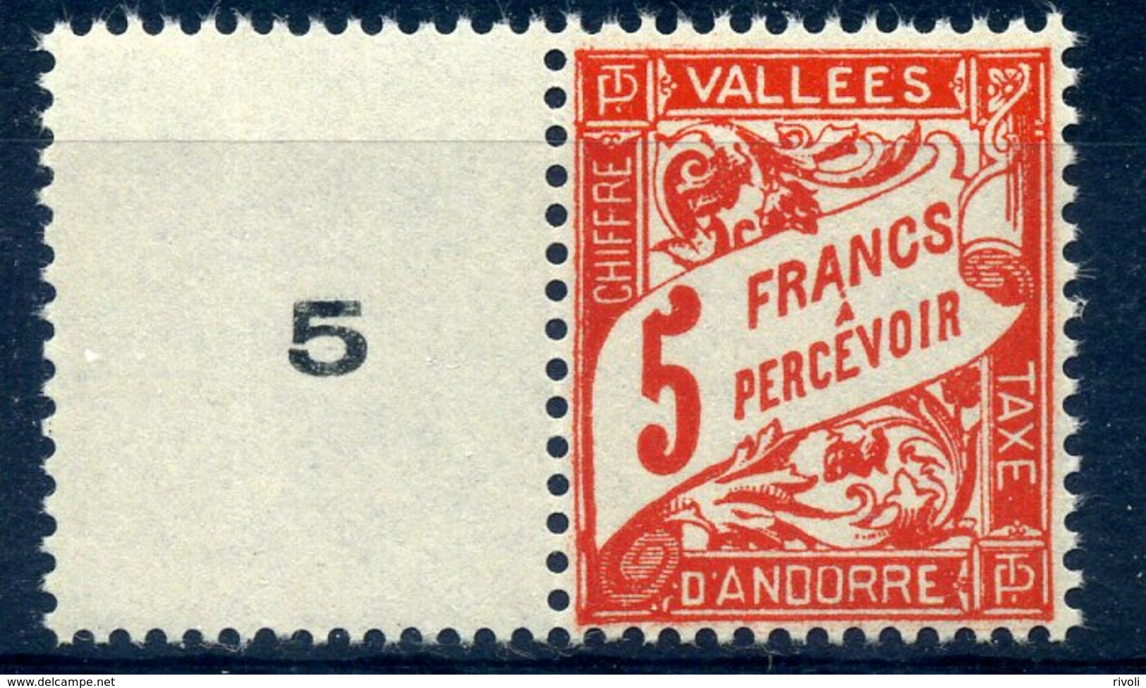 ANDORRE FRANCAIS TAXE Yvert & Tellier N° 20 ** Année 1938/41  LUXE  Neuf **  MNH - Unused Stamps