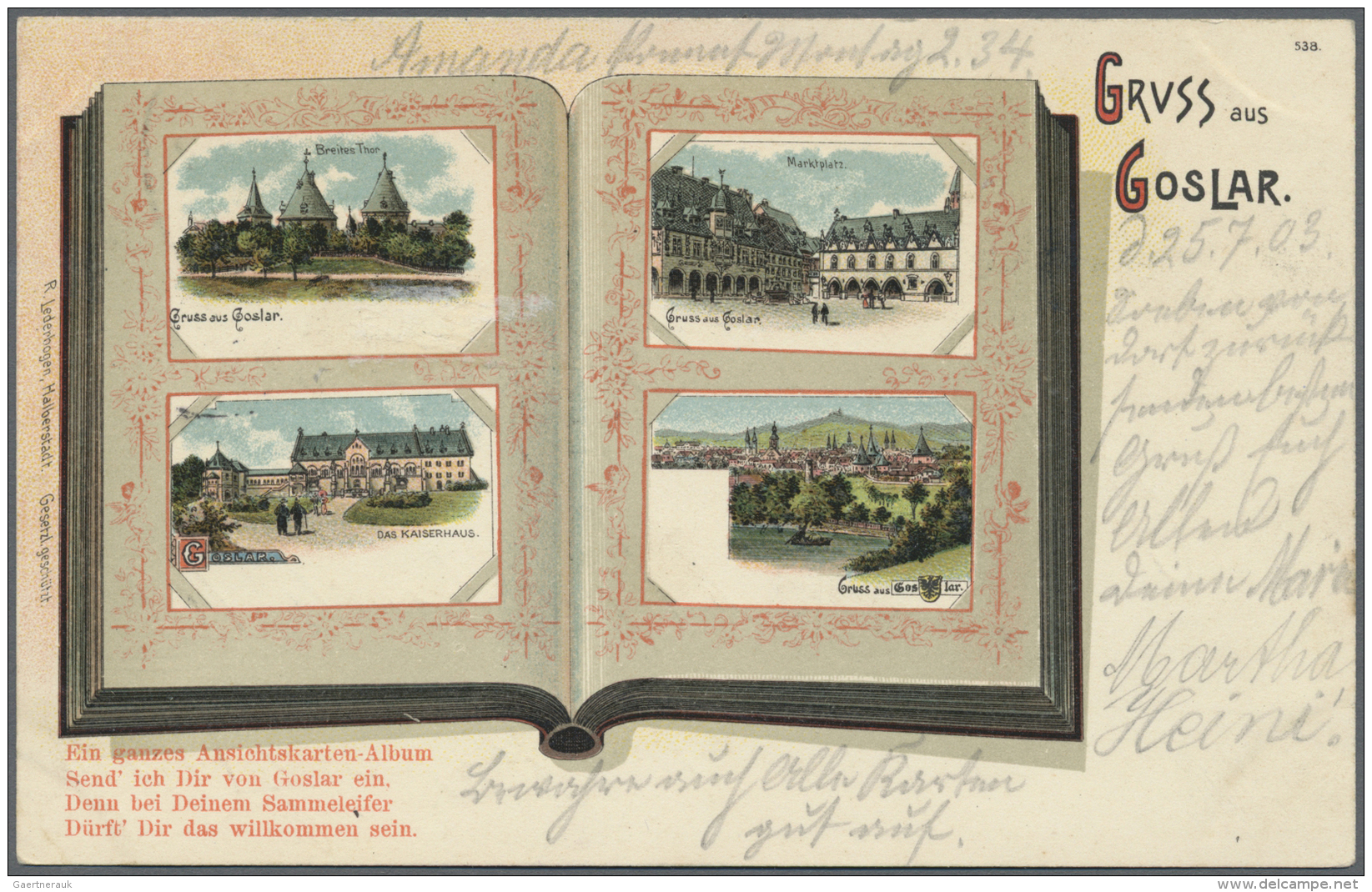 Ansichtskarten: Niedersachsen: GOSLAR (alte PLZ 3380), 13 Verschiedene Alte  Nur Bessere Ansichtskarten Wie Lithographie - Autres & Non Classés