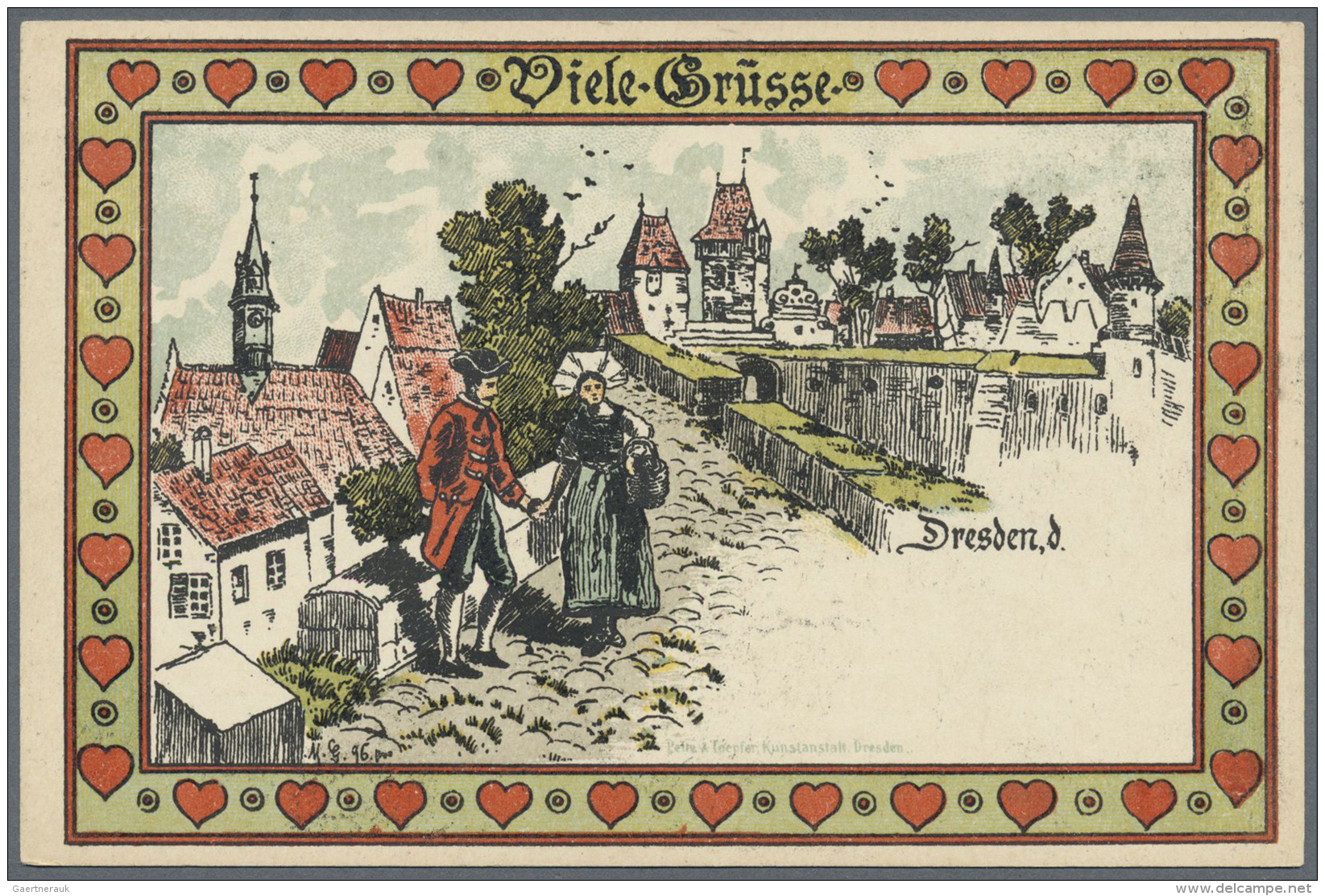 Ansichtskarten: Sachsen: DRESDEN, Ausstellung "Alt-Dresden" 1896, Kleines Lot Mit 13 Verschiedenen Lithographien Und K&u - Andere & Zonder Classificatie