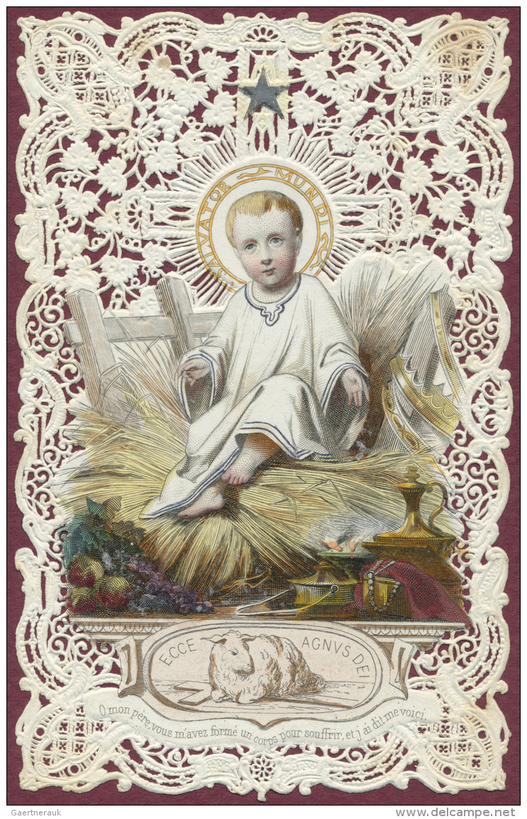 Heiligen- Und Andachtsbildchen: Tolle Sammlung Mit Rund 290 Exemplaren, Alle Mit Spitzenrand Und Durchbrochenen Innentei - Devotion Images