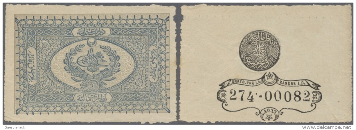 Turkey / T&uuml;rkei: 1 Kurush 1877 P. 46d, Light Creases In Paper, Condition: XF. - Turkey