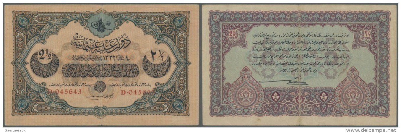 Turkey / T&uuml;rkei: 2 1/2 Livres L.1932 P. 100. The Note Issued Under The "Dette Publique Ottomane" Has A Stronger Cen - Türkei